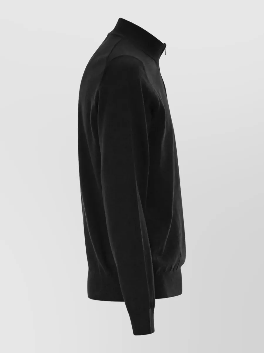Boss Virgin Wool Zip Collar Jumper