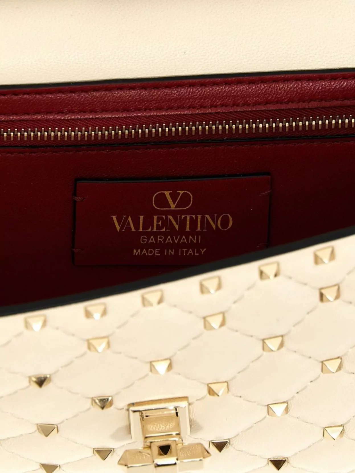 Valentino Spike Rockstud Quilted Shoulder Bag With Chain