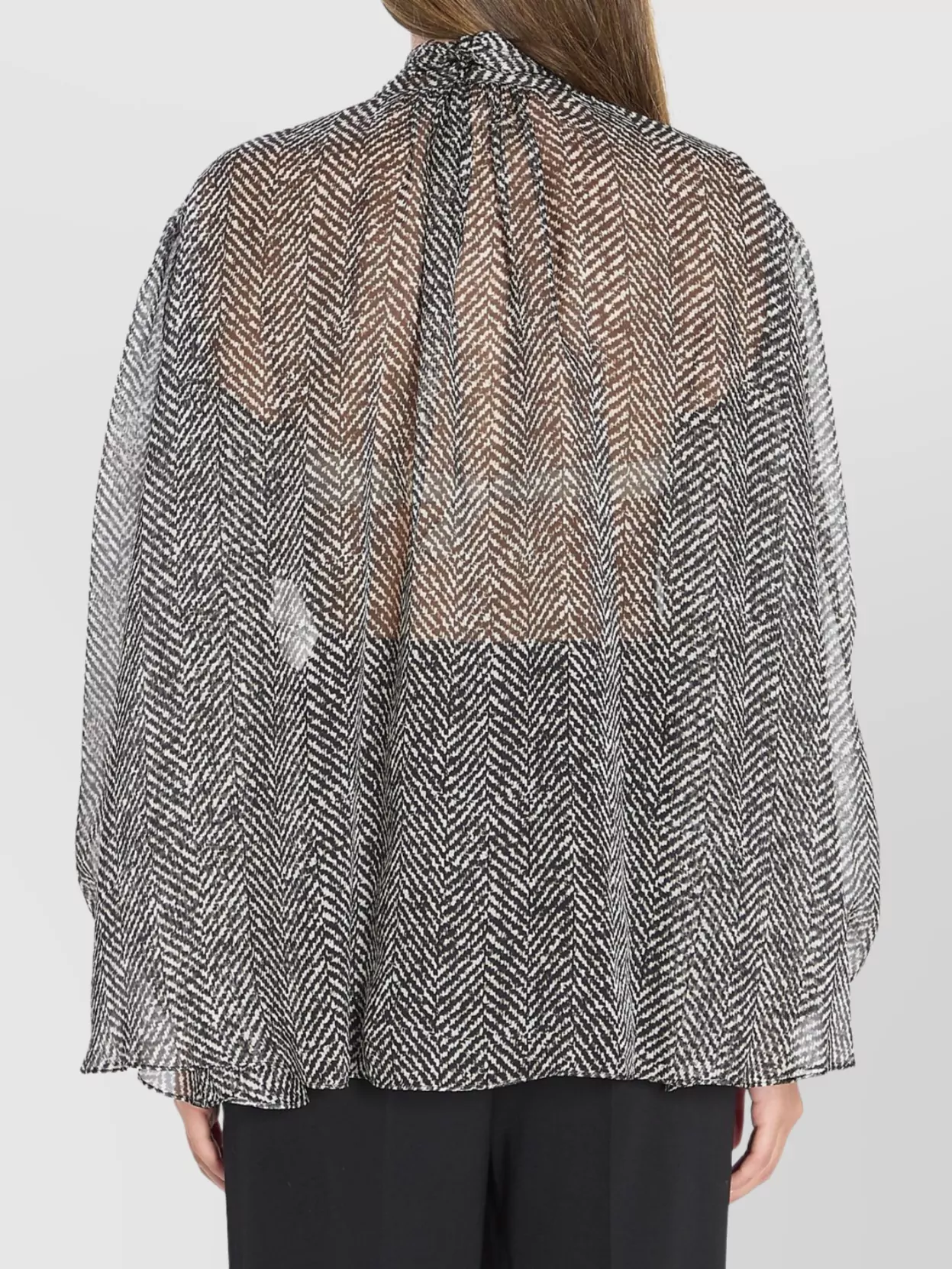 Dolce&Gabbana Chevron Silk Chiffon Blouse