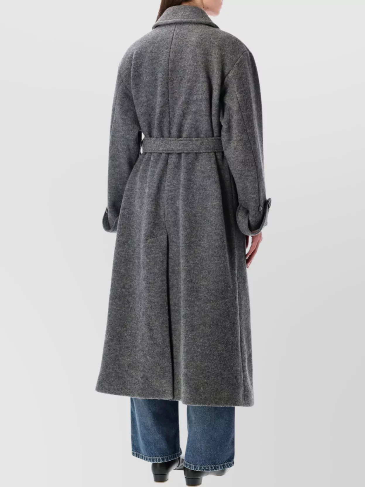 Apc Long Coat With Belt And Pockets