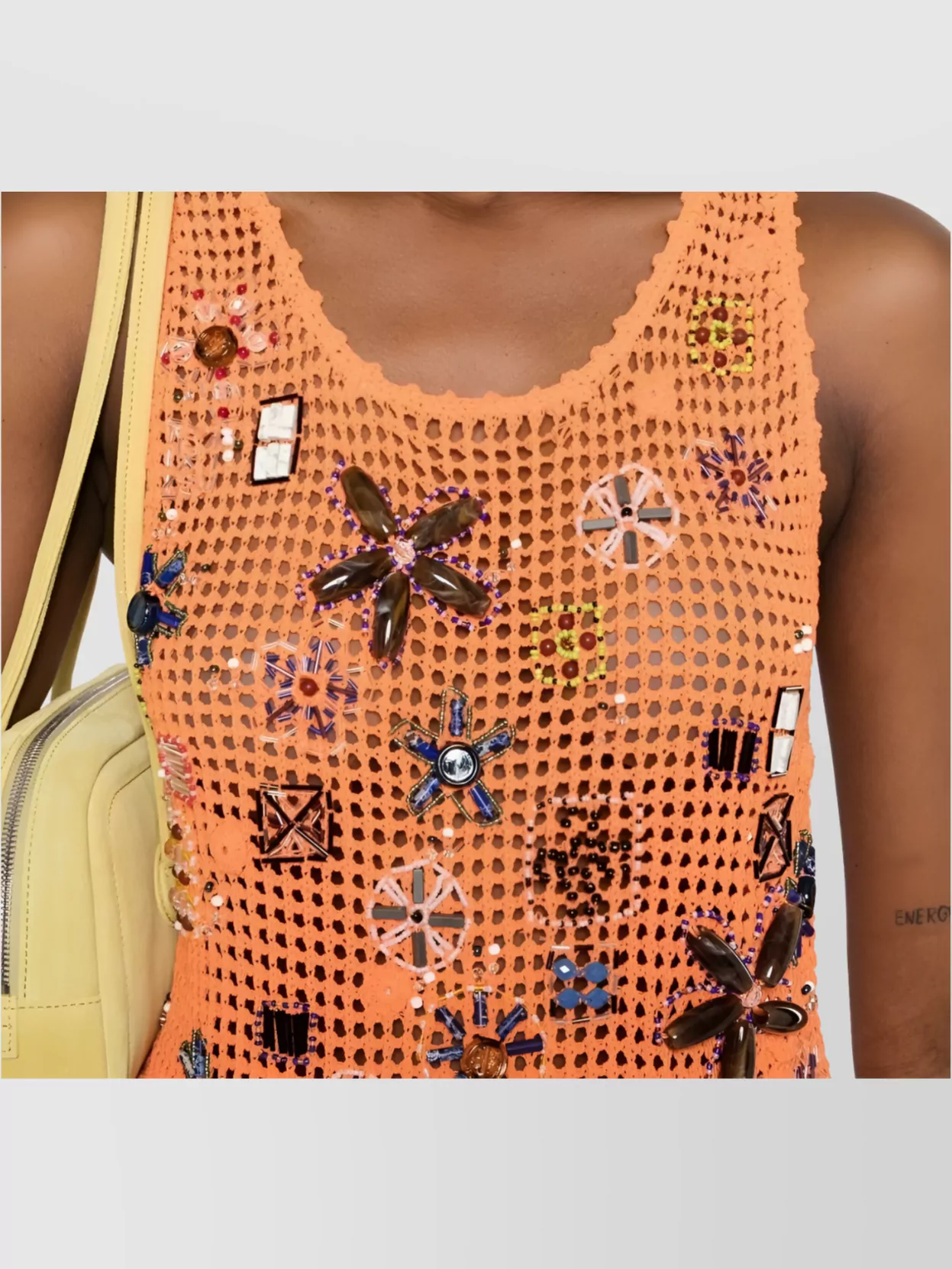 Kenzo Crochet Floral Sleeve Detail Top