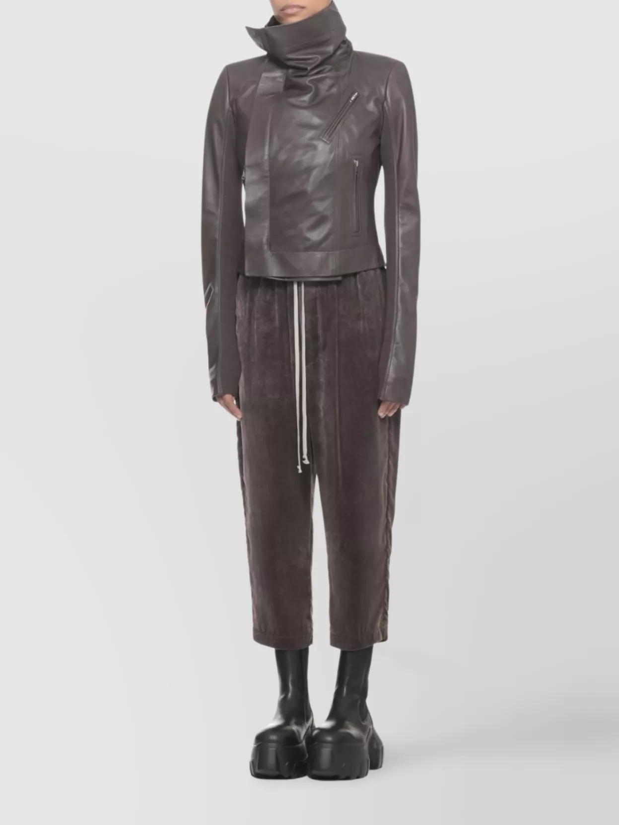 Rick Owens Women's Smooth Leather Jacket Zips