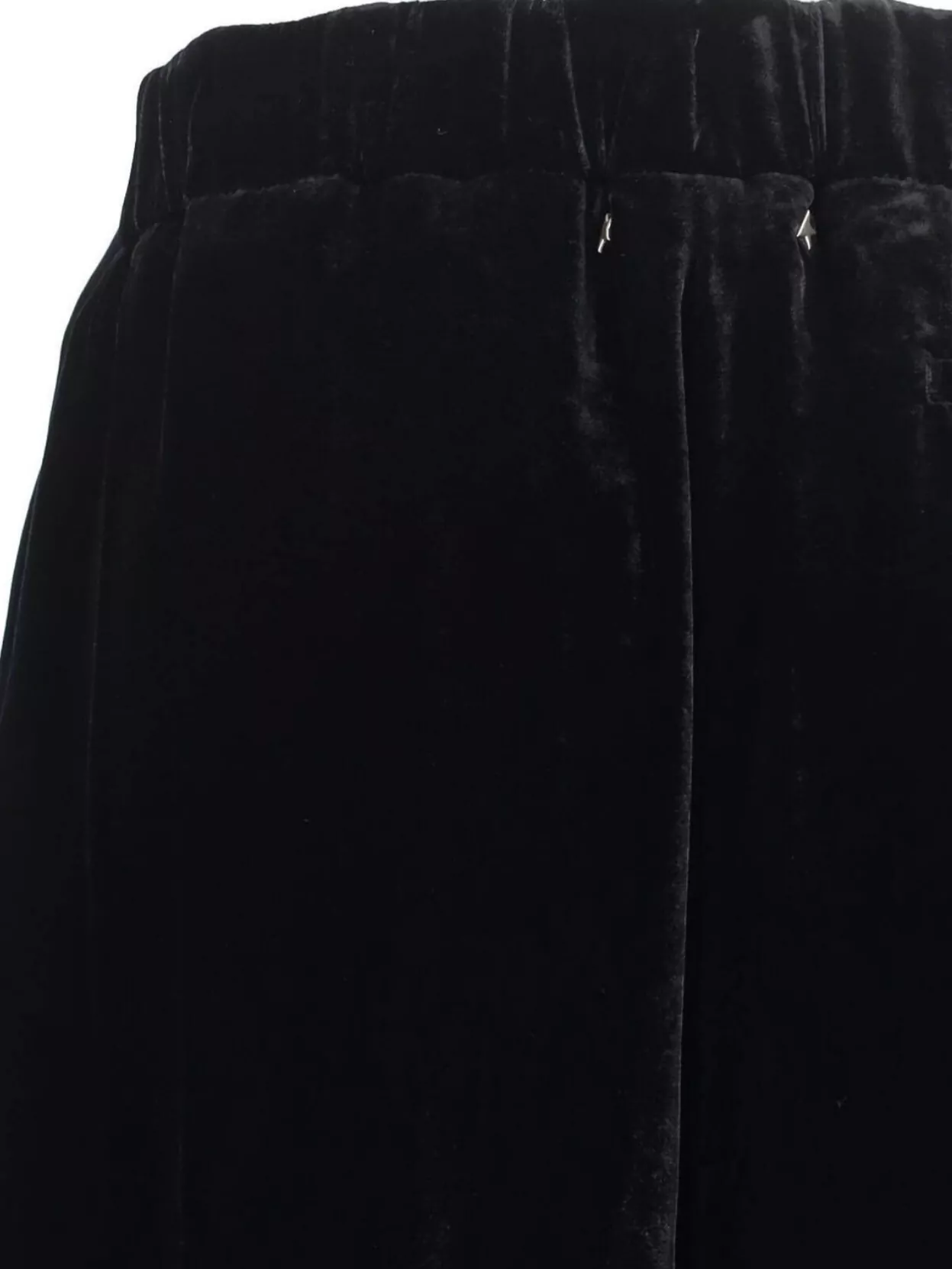 Golden Goose Straight Velvet Trousers Elastic Waistband In Black