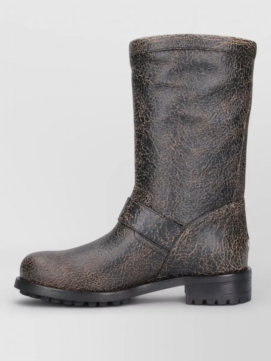 Jimmy Choo Leather Mid-Calf Biker Boots
