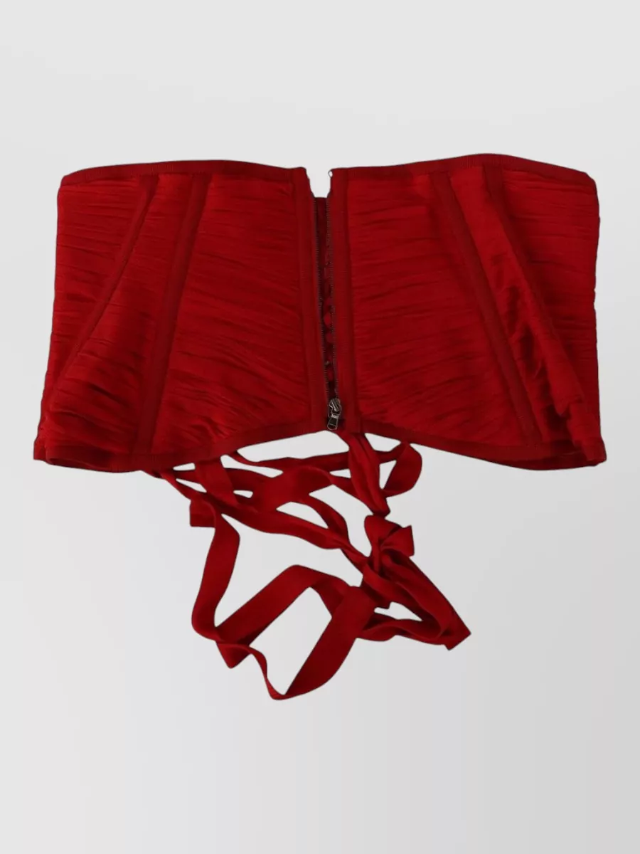 Dolce&Gabbana Silk Pleated Corset Top