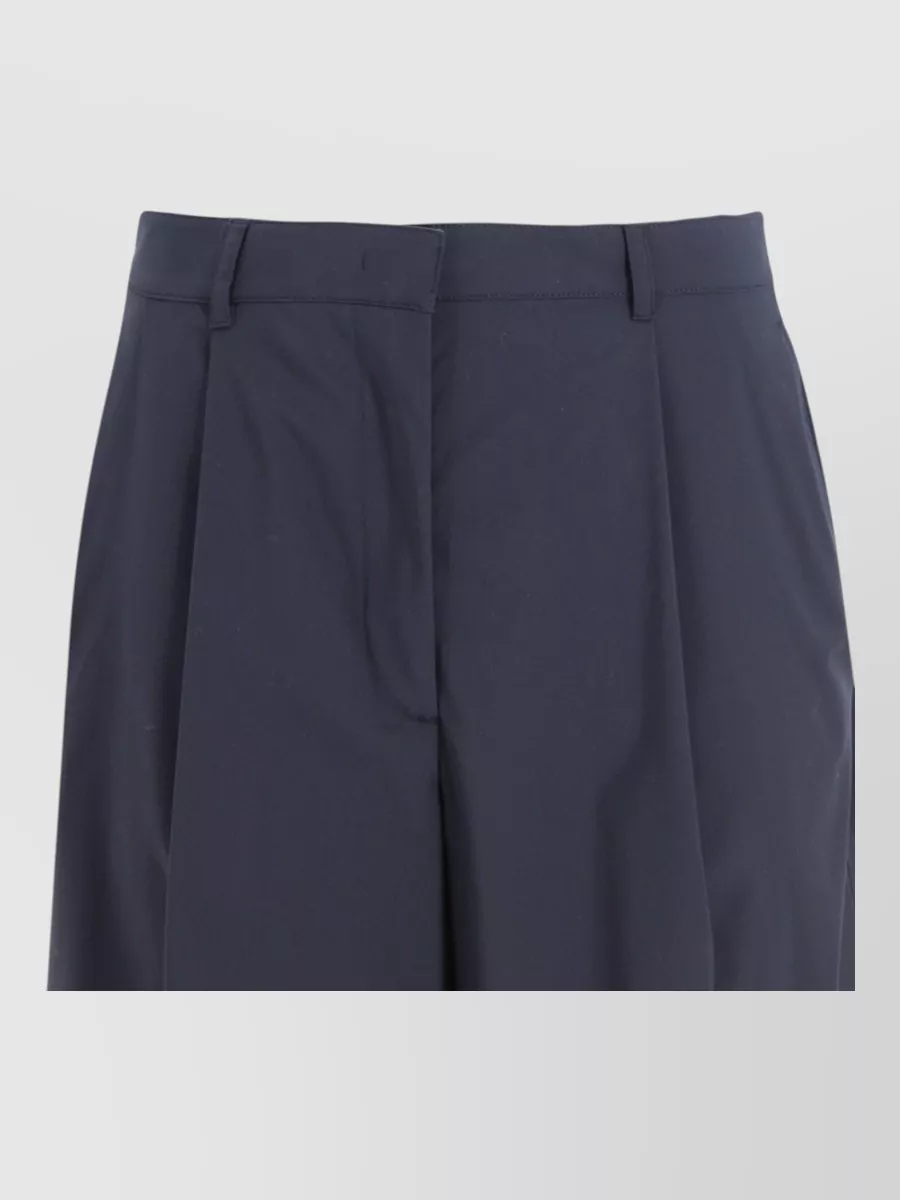 Herno Cotton High-Rise Pleated Bermuda Shorts