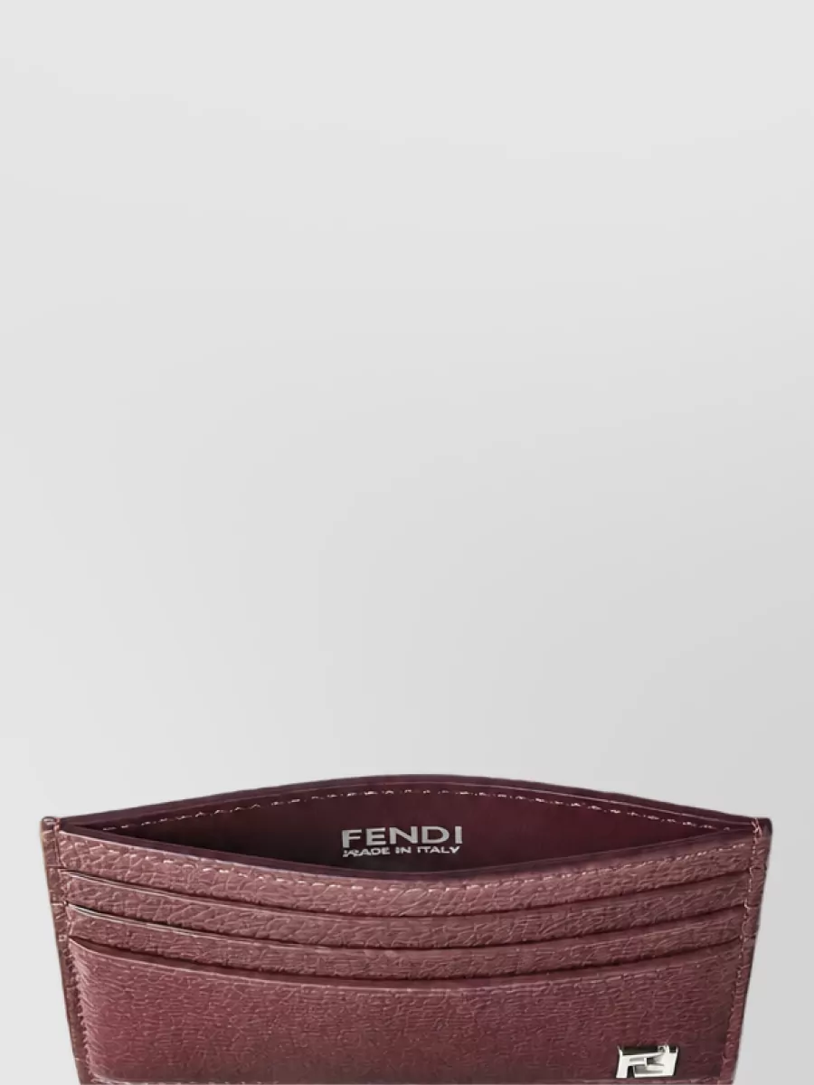 Fendi Grained Leather Card Holder