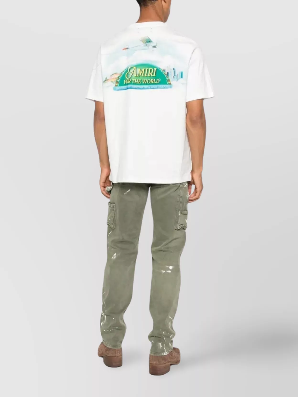 Amiri World Crewneck Graphic Print T-Shirt
