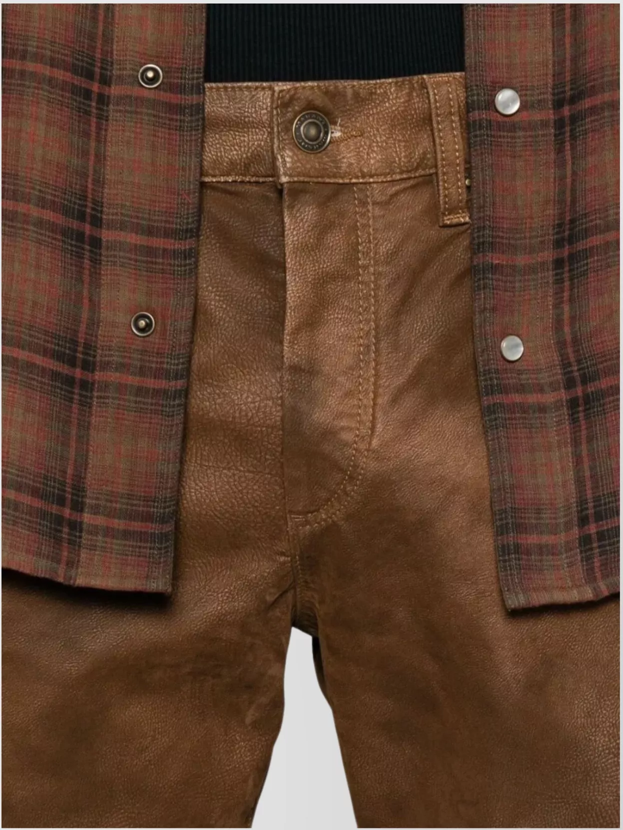 Isabel Marant Straight Leg Leather Trousers With Belt Loops