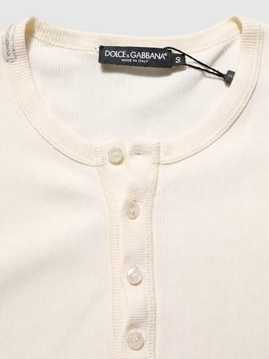 Dolce&Gabbana Cotton Long-Sleeve Henley T-Shirt