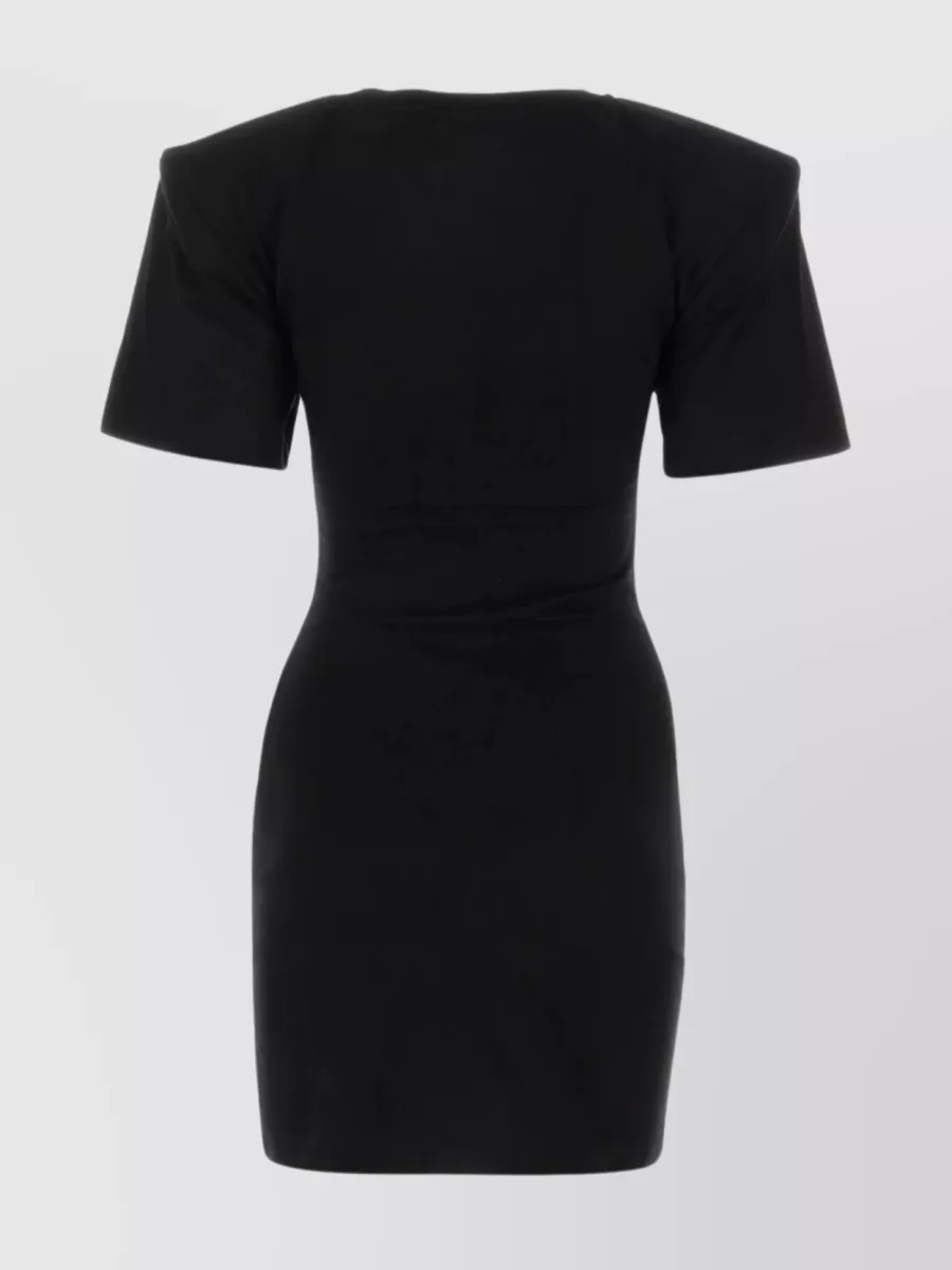 Shop Nensi Dojaka Front Curl Cotton Mini Dress In Black