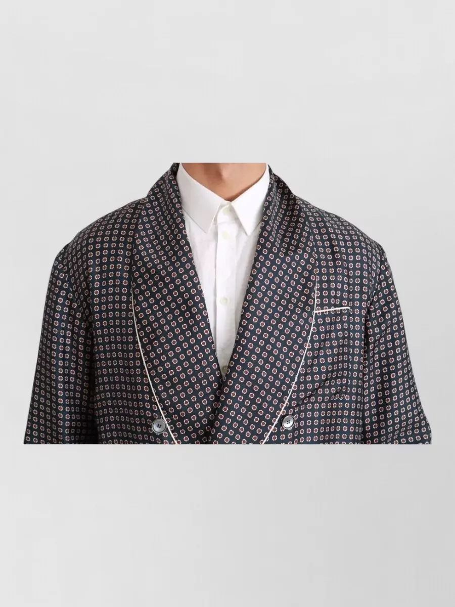 Dolce&Gabbana Silk Floral Print Double Breasted Coat