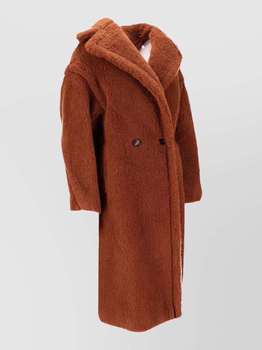 Max Mara Long Coat Lapel Collar Side Pockets