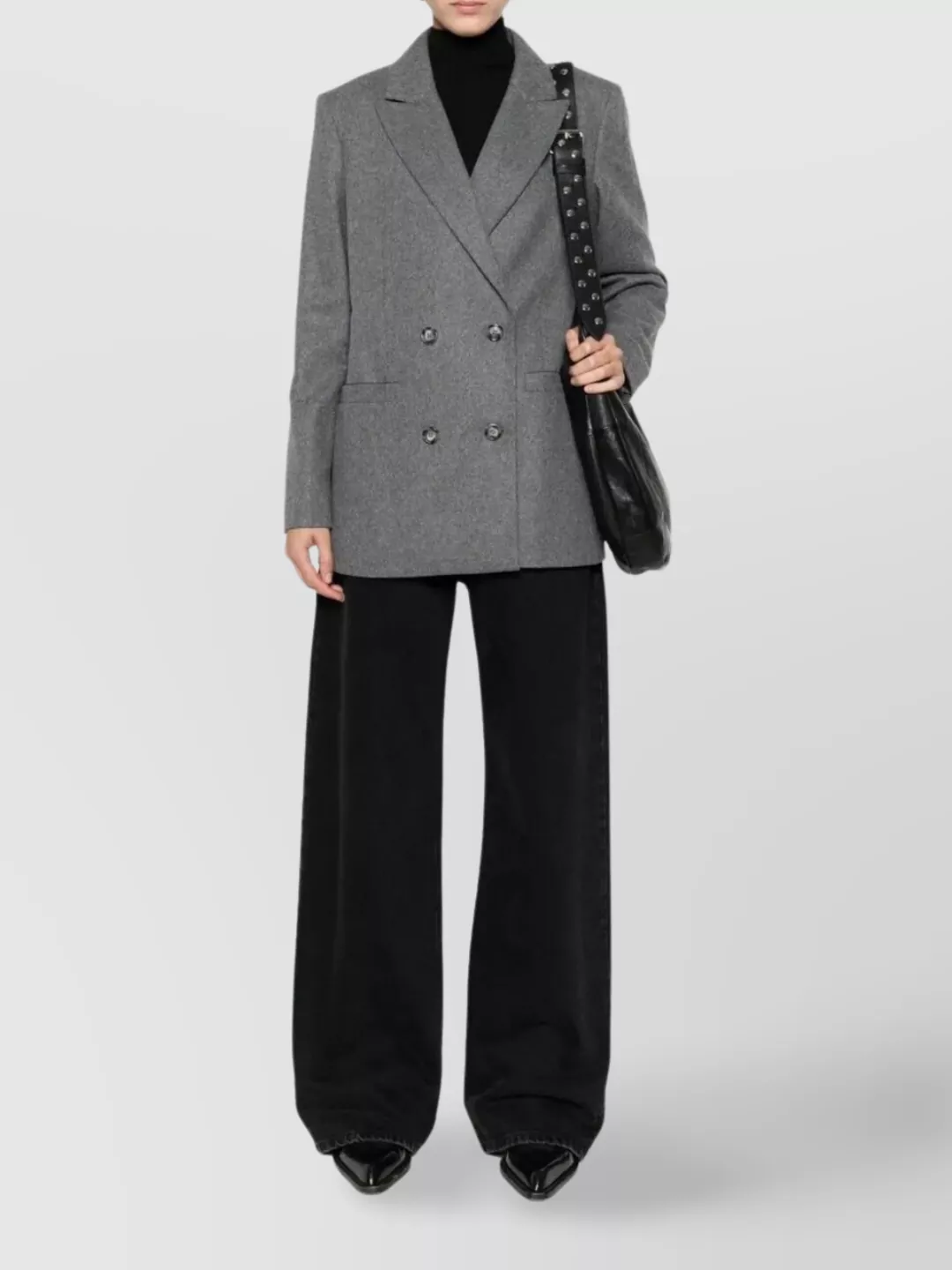 Apc Lucy Jacket With Flap Pockets And Notched Lapels In Gray