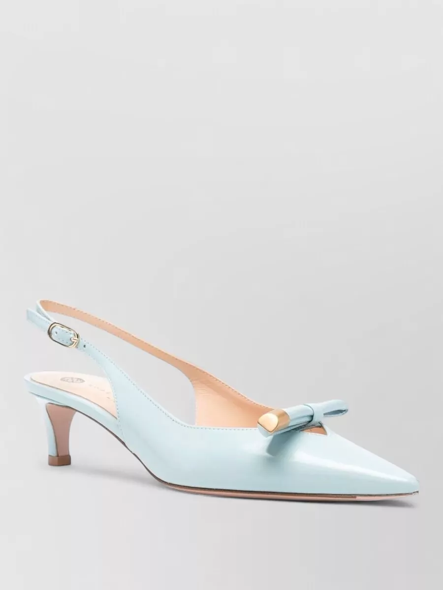 Roberto Festa Leather Bow Slingback Pumps
