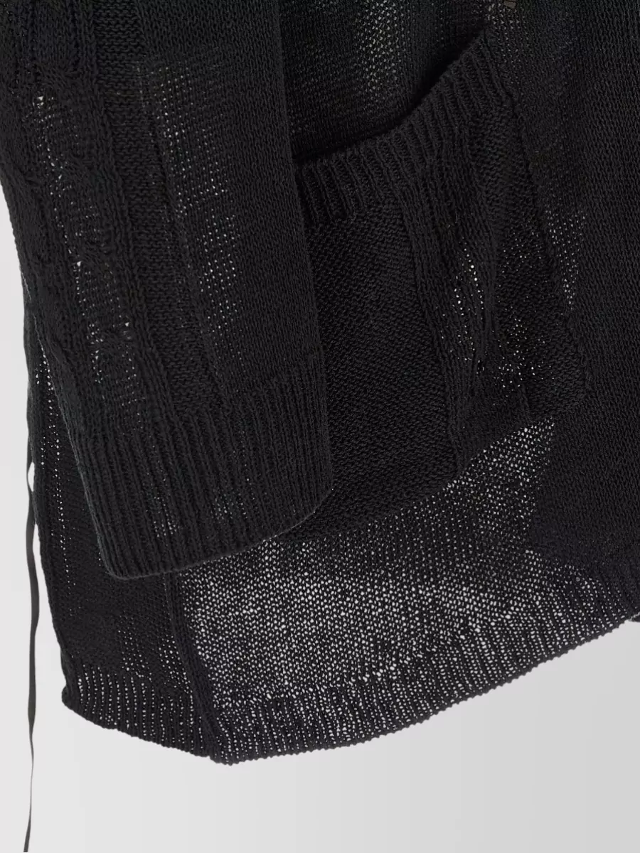 Yohji Yamamoto Linen Cotton V-Neck Long-Sleeve Cardigan