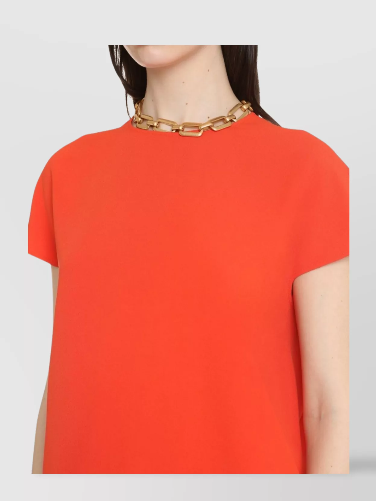Aspesi Crepe Top With Cap Sleeves And Round Neck