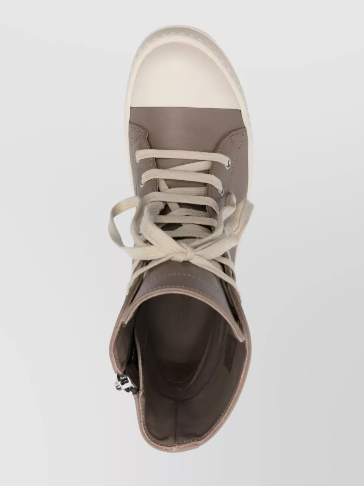 Rick Owens High-Top Sneakers In Calfskin And Shark Sole