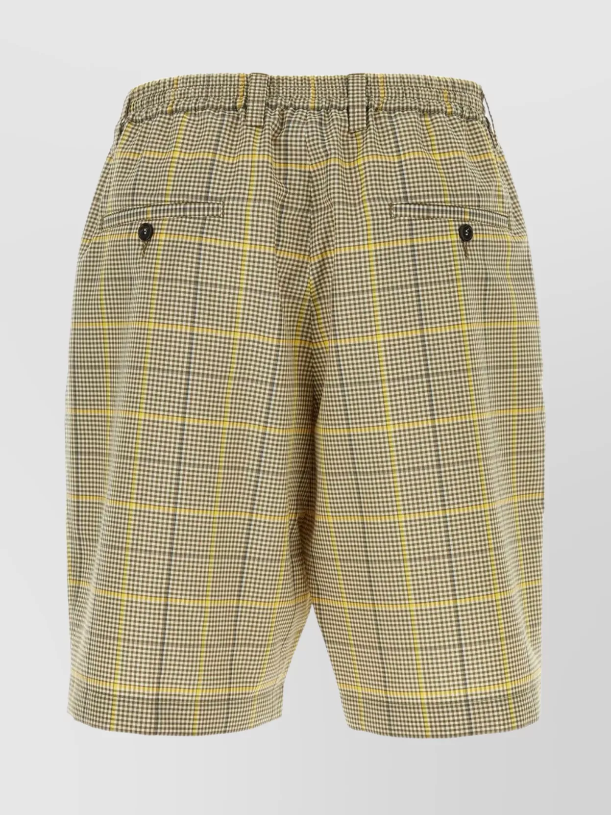 Shop Marni Wool Blend Check Print Bermuda Shorts