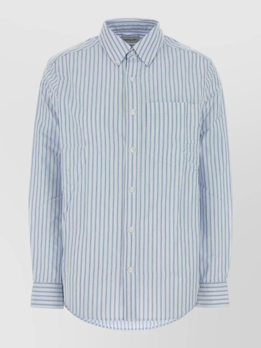 Calvin Klein Embroidered stretch oxford shirt