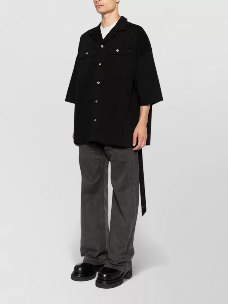 Rick Owens Drkshdw Cotton Oversized Three Quarter Sleeve Shirt Jacket