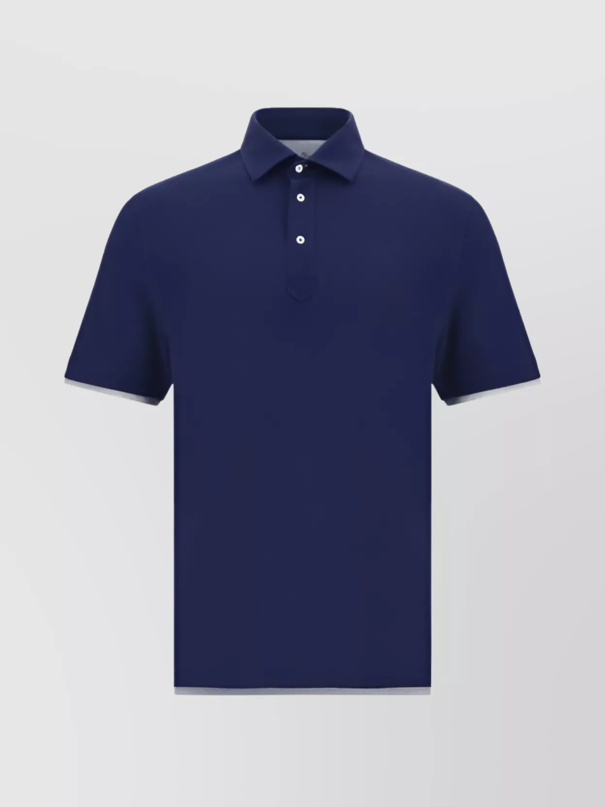 Shop Brunello Cucinelli Cotton Polo Shirt With Double Layer Design And Regular Fit