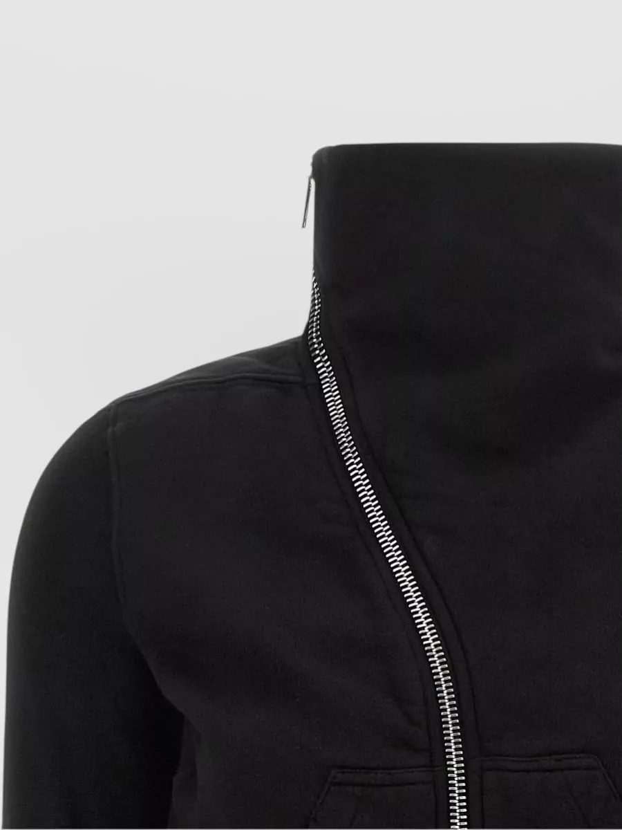 Rick Owens Drkshdw Asymmetric Zip High Neck Sweatshirt