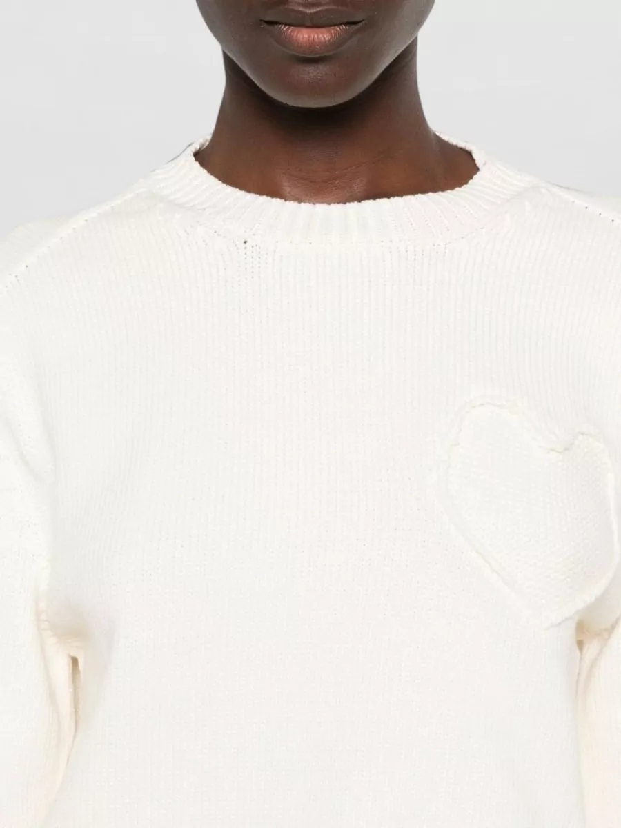 Moschino Ribbed-Knit Heart-Motif Sweatshirt