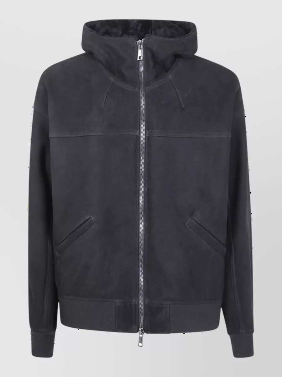 Giorgio Brato Leather Oversized Hooded Jacket