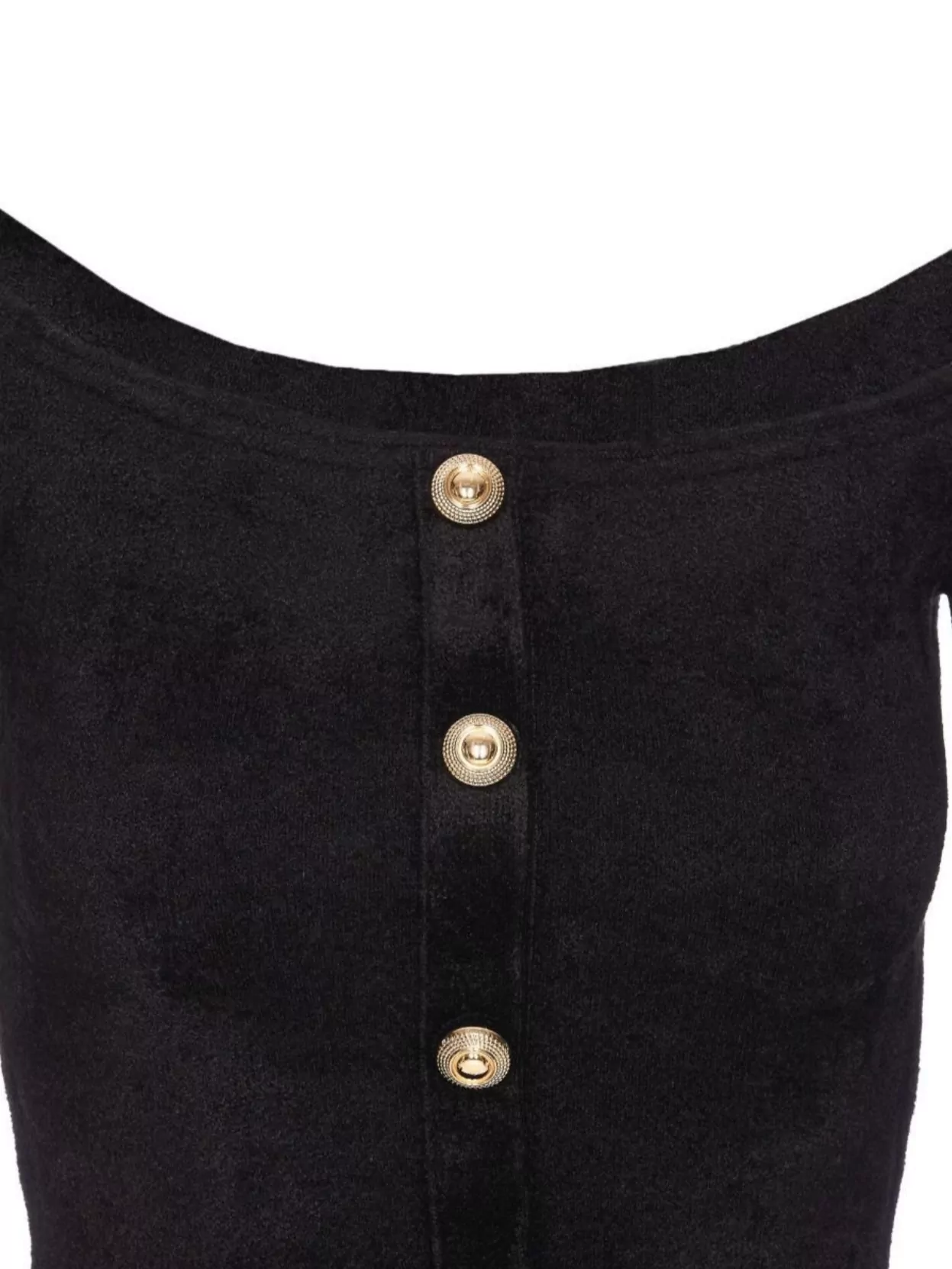 SELF-PORTRAIT KNIT CHENILLE DRESS BUTTON DETAILING