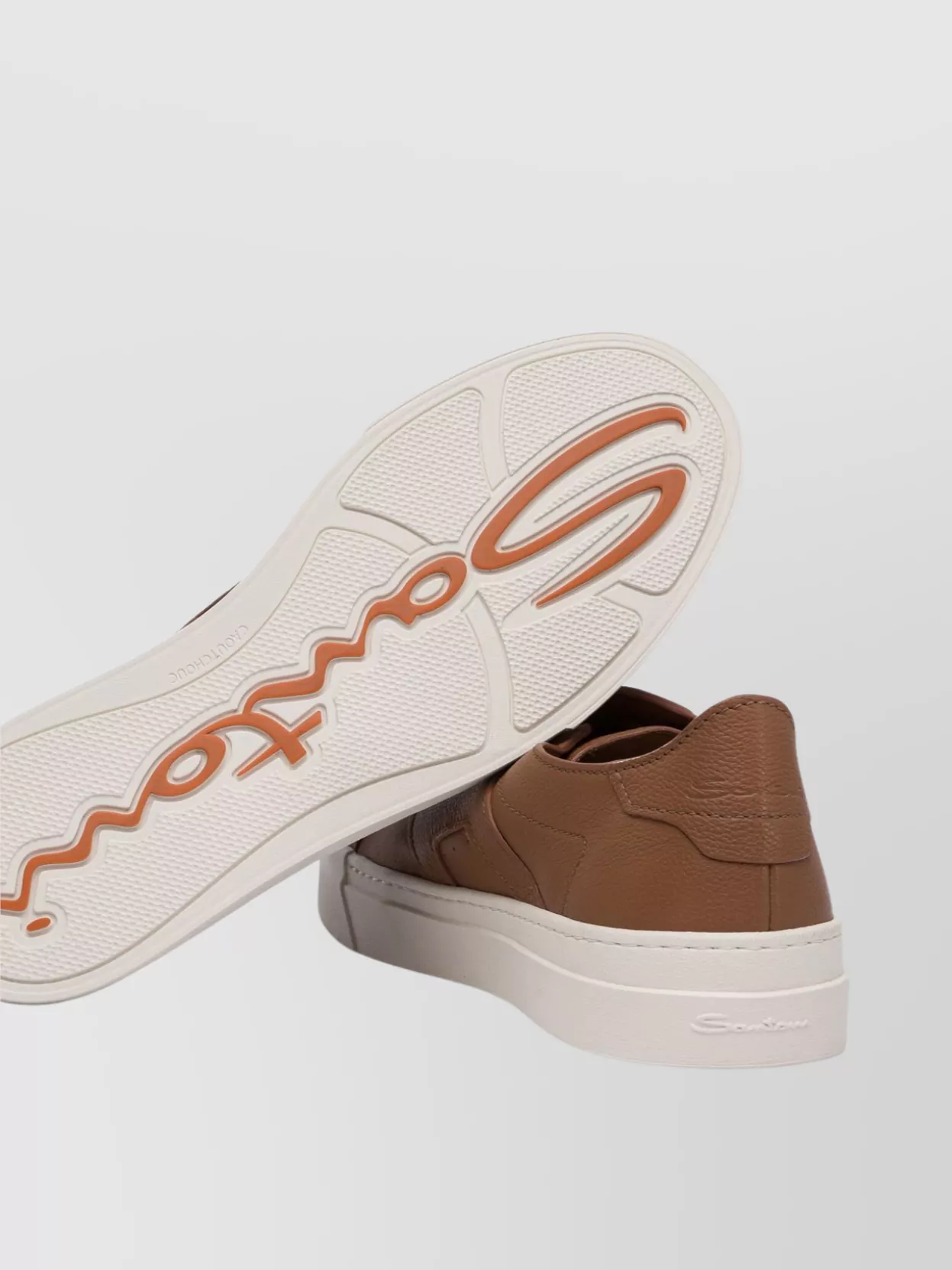 Santoni Low-Top Round Toe Rubber Sole Sneakers