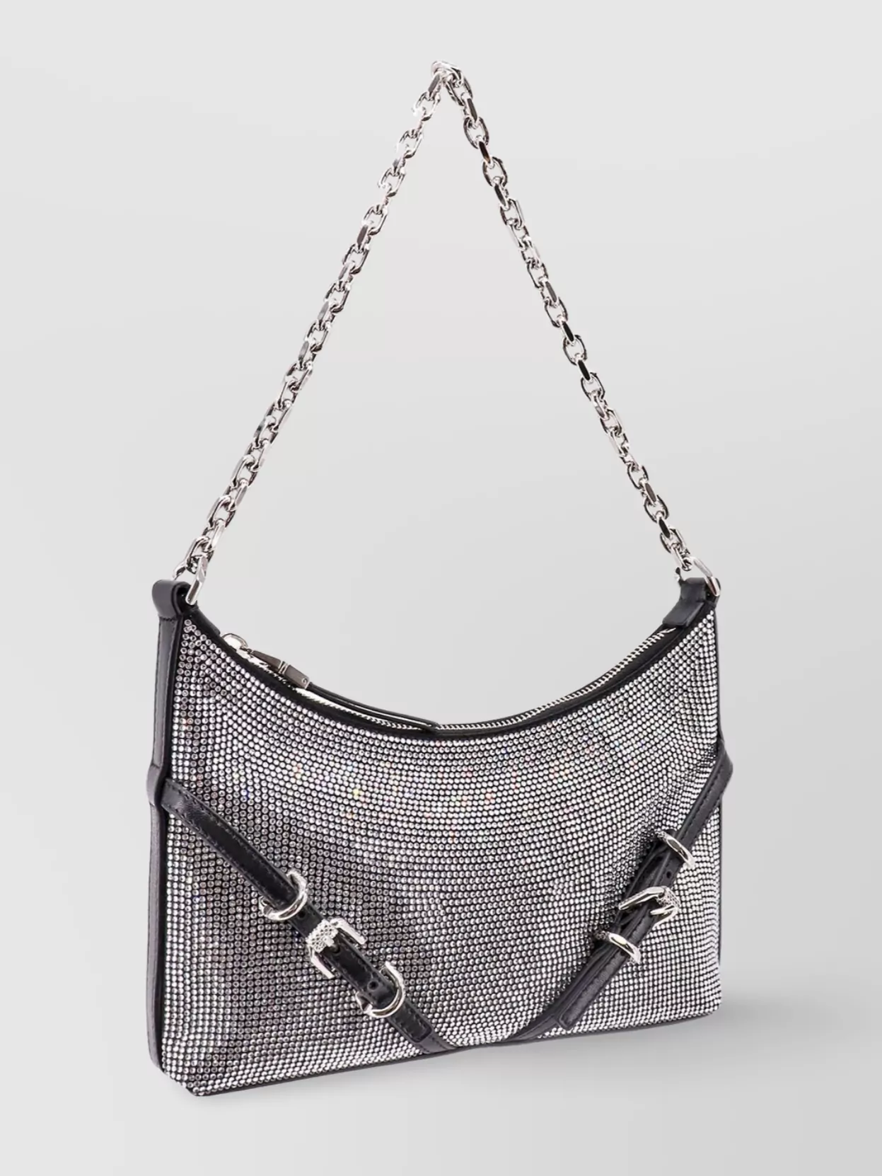 Givenchy Rhinestone-Embellished Shoulder Bag With Buckle And Chain