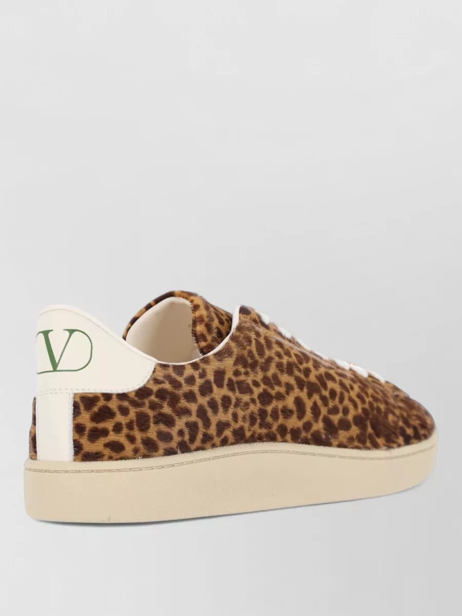 Valentino Garavani Calf Hair Leather Printed Low-Top Sneakers