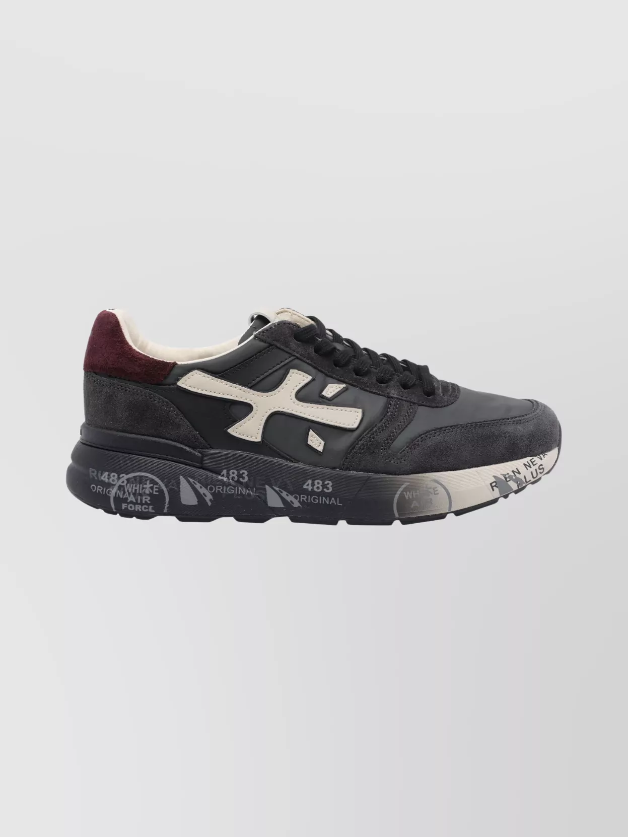 Premiata Mick Model Round Toe Sneakers With Suede Accents