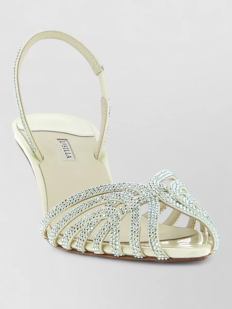 Le Silla Leather Rhinestone Sandals
