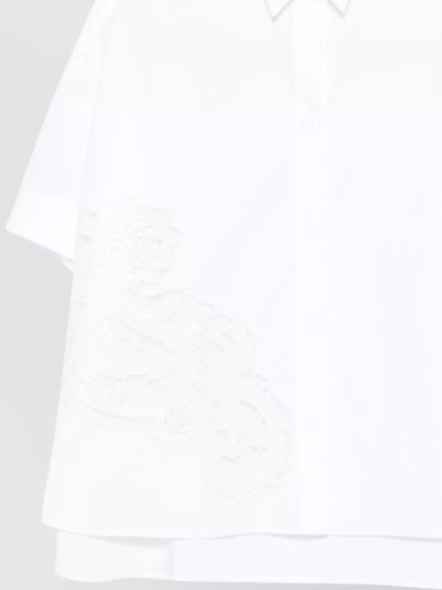 Fay Cotton Lace Short-Sleeve Shirt