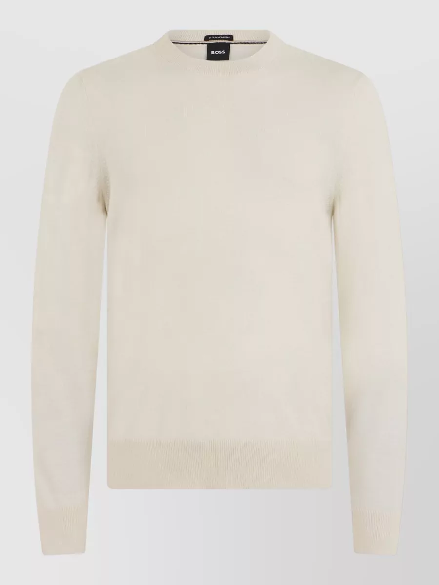 Boss virgin wool crew-neck long-sleeve sweater