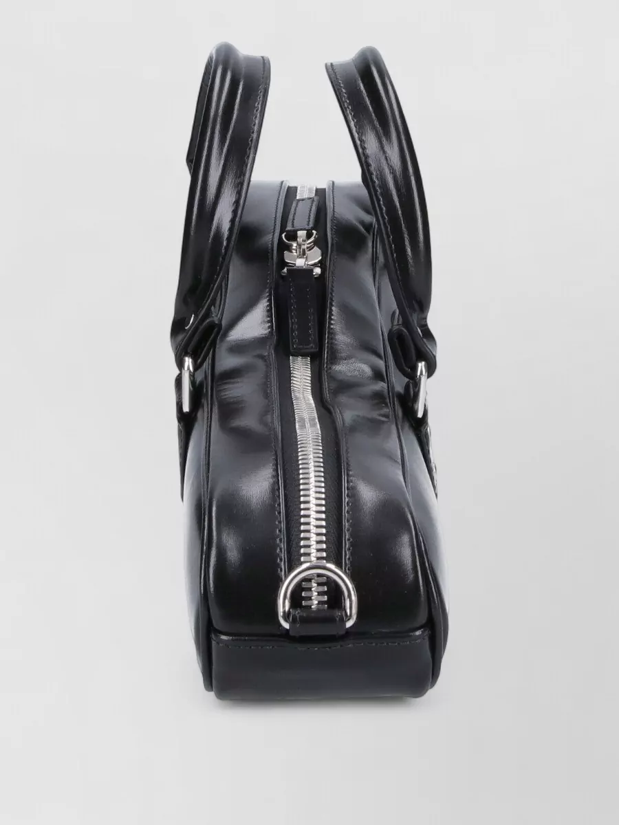 Vaquera Shoulder Bag Adjustable Strap Dual Handles In Black