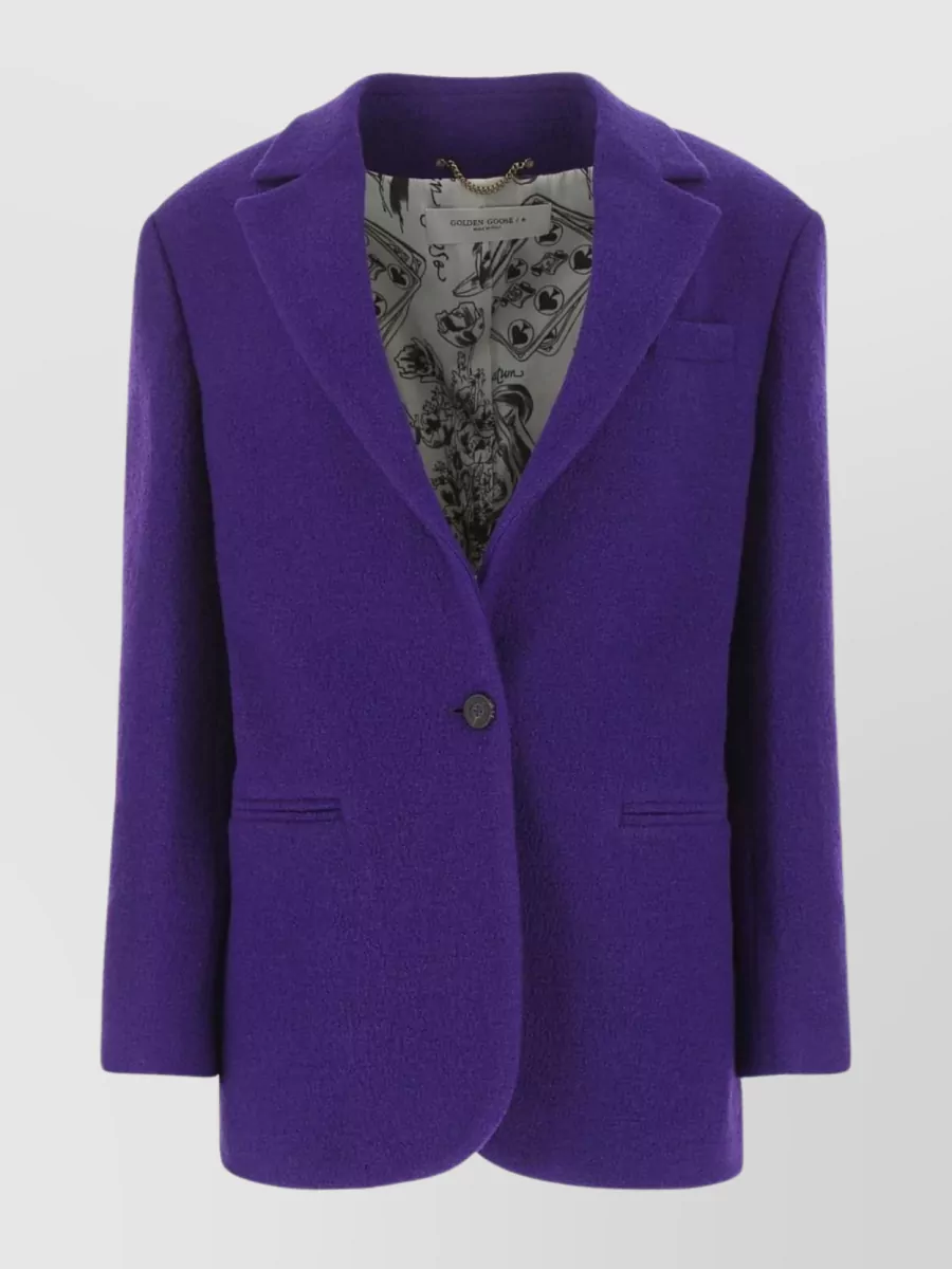 Shop Golden Goose Shoulder-structured Tailored Blazer In Purple
