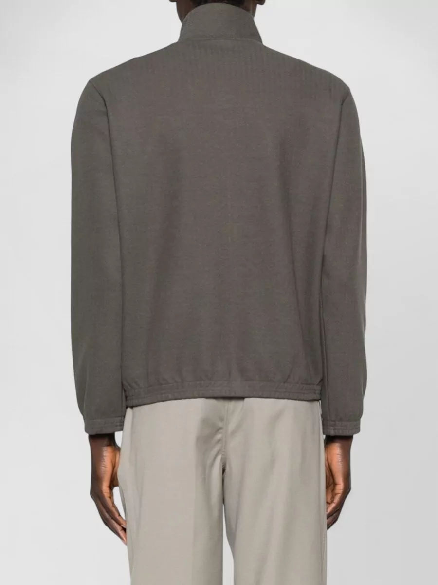 Emporio Armani Ribbed High Neck Lightweight Jacket