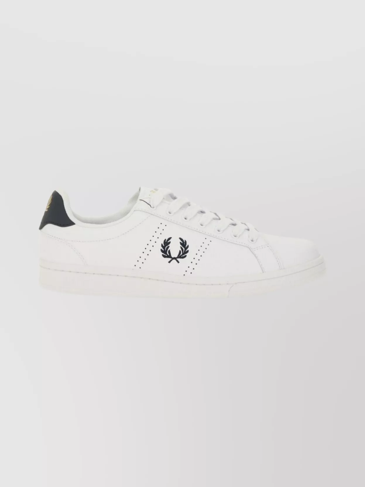 Fred Perry Round Toe Sneakers Featuring Perforated Sides