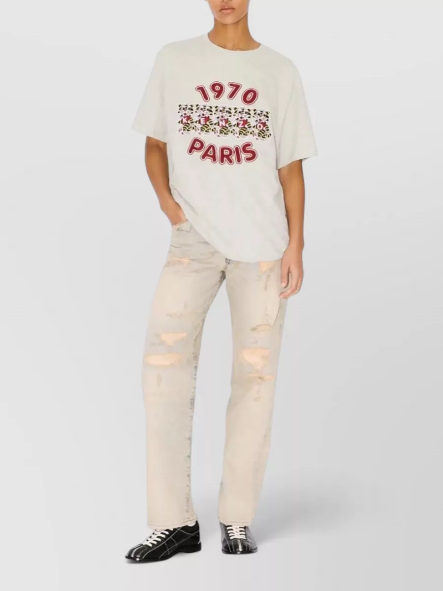 Kenzo Gots Wild Tiger Embroidery Loose T Shirt