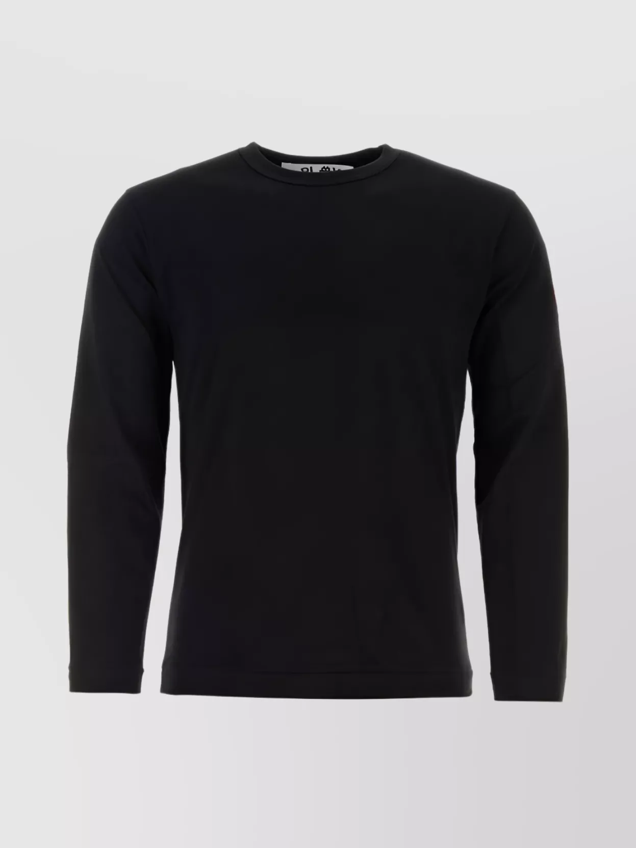 Shop Comme Des Garçons Play Versatile Crew Neck Knit With Long Sleeves In Black