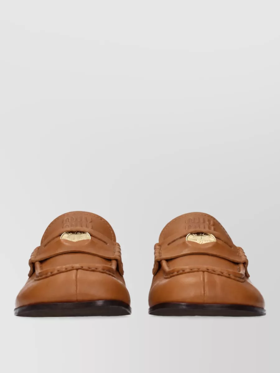 Miu Miu leather slip-on loafers