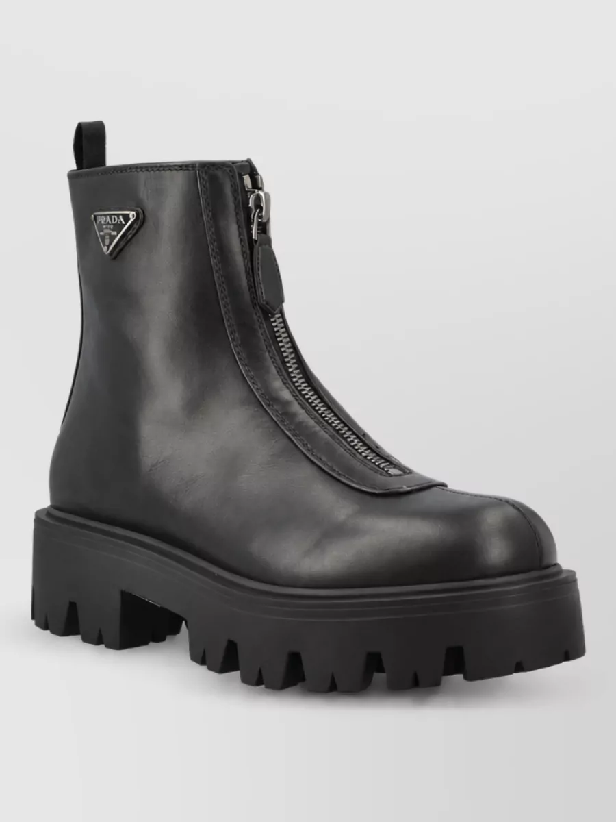Prada leather ankle boots
