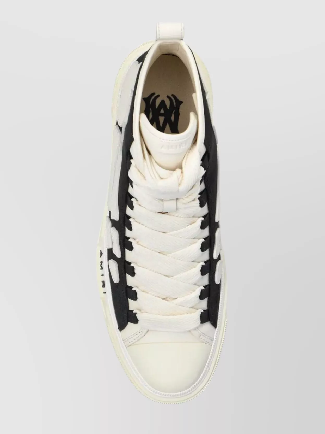 Amiri Skel Court Hi-sneakers Leather Trim In White