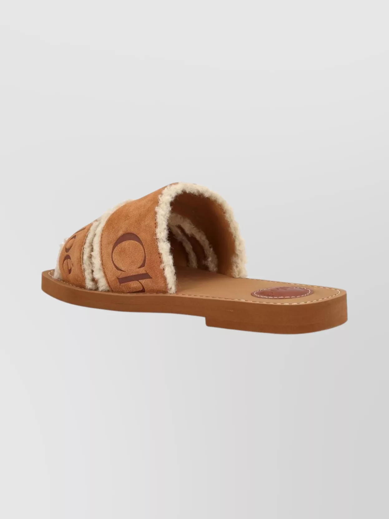 Chloé Suede Sandals Shearling Trim