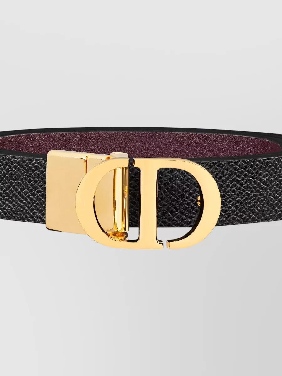 Christian Dior Signature Reversible Belt Gold-Tone Buckle