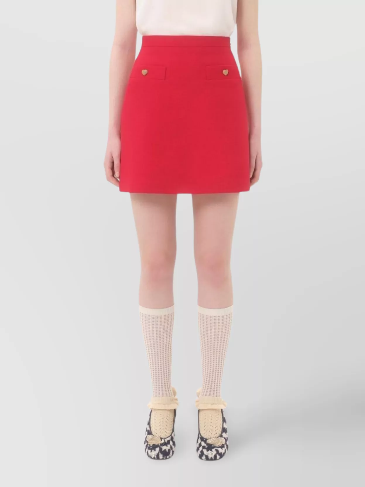 Valentino Garavani Heart Motif A-Line Skirt With High Waist