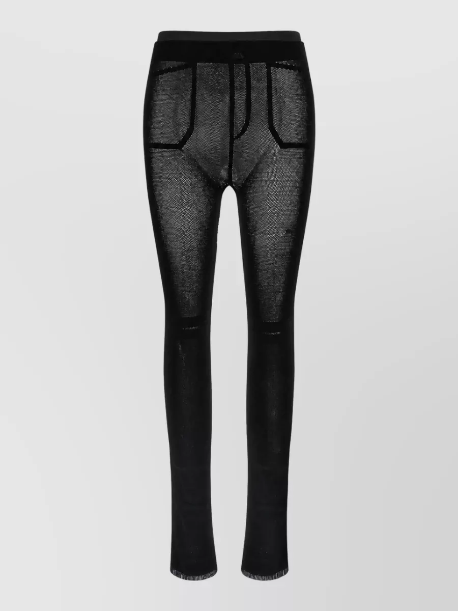 Issey Miyake Fringed mesh leggings